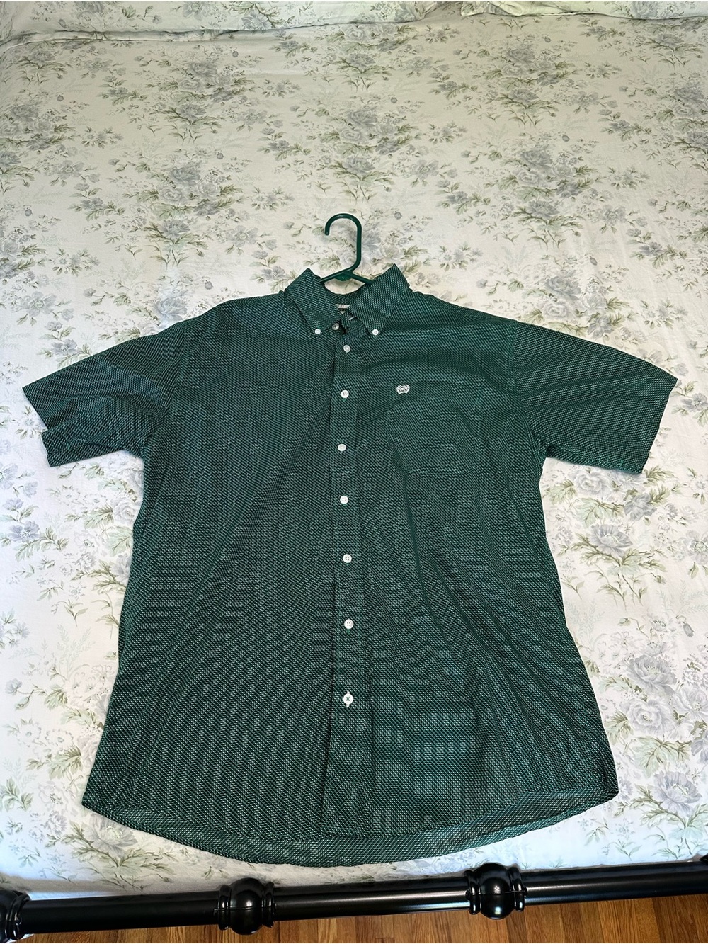 Cinch Men's Green Short-Sleeve Button-Down Shirt